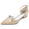 Women's Silk Satin With Flat Heel Ankle Strap Rhinestone Closed Toe Party Shoes