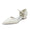 Women's Lace Silk Satin With Ankle Strap Lace Closed Toe Flat Heel Evening Shoes