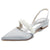Women's Silk Satin Flower With Closed Toe Flat Heel Evening Shoes