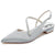 Women's Silk Satin With Ankle Strap Closed ToeRhinestone  Flat Heel Evening Shoes