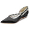 Women's Silk Satin With Rhinestone Tassel Closed Toe Flat Heel Wedding Shoes