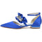 Women's Silk Satin With Rhinestone Ankle Strap Closed Toe Flat Heel Party Shoes