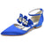 Women's Silk Satin With Rhinestone Ankle Strap Closed Toe Flat Heel Party Shoes