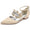 Women's Silk Satin With Rhinestone Ankle Strap Closed Toe Flat Heel Party Shoes