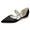 Women's Silk Satin With Rhinestone Closed Toe Flat Heel Wedding Shoes