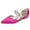 Women's Silk Satin With Rhinestone Closed Toe Flat Heel Wedding Shoes
