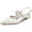 Women's Ankle Strap Rhinestone Closed Toe Silk Satin With Flat Heel Wedding Shoes