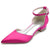 Women's Silk Satin With Ankle Strap Lace Closed Toe Flat Heel Party Shoes