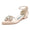 Women's Silk Satin Closed Toe With Ankle Strap Rhinestone Flat Heel Wedding Shoes