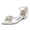 Women's Silk Satin Closed Toe With Ankle Strap Rhinestone Flat Heel Wedding Shoes