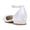 Women's Silk Satin With Ankle Strap Flower Closed Toe Flat Heel Wedding Shoes