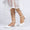 Women's Silk Satin With Ankle Strap Flower Closed Toe Flat Heel Wedding Shoes