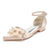 Women's Flat Heel Silk Satin With Ankle Strap Flower Closed Toe Wedding Shoes