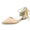 Women's Silk Satin With Ankle Strap Lace-up Closed Toe Flat Heel Evening Shoes