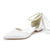 Women's Silk Satin With Ankle Strap Lace-up Closed Toe Flat Heel Evening Shoes