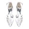 Women's Silk Satin With Ankle Strap Flower Rhinestone Closed Toe Flat Heel Evening Shoes