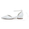 Women's PU With Ankle Strap Pearl Closed Toe Flat Heel Wedding Shoes