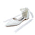 Women's PU With Ankle Strap Pearl Closed Toe Flat Heel Wedding Shoes