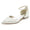 Women's Ankle Strap Rhinestone Closed Toe Silk Satin With Flat Heel Evening Shoes