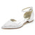 Women's Ankle Strap Rhinestone Closed Toe Silk Satin With Flat Heel Evening Shoes