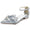 Women's Ankle Strap Rhinestone Silk Satin With Closed Toe Flat Heel Wedding Shoes