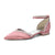 Women's Silk Satin With Pearl Ankle Strap Closed Toe Flat Heel Evening Shoes