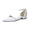 Women's Silk Satin With Pearl Ankle Strap Closed Toe Flat Heel Evening Shoes