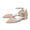 Women's Lace Silk Satin With Ankle Strap Closed Toe Flat Heel Evening Shoes