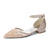 Women's Lace Silk Satin With Ankle Strap Closed Toe Flat Heel Evening Shoes
