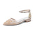 Women's Lace Silk Satin With Rhinestone Ankle Strap Closed Toe Flat Heel Evening Shoes