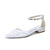 Women's Lace Silk Satin With Rhinestone Ankle Strap Closed Toe Flat Heel Evening Shoes