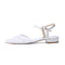 Women's Lace Silk Satin With  Closed Toe Ankle Strap Flat Heel Evening Shoes