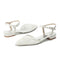 Women's Lace Silk Satin With  Closed Toe Ankle Strap Flat Heel Evening Shoes
