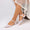 Women's Lace Silk Satin With  Closed Toe Ankle Strap Flat Heel Evening Shoes