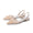 Women's Silk Satin With Lace Closed Toe Ankle Strap Flat Heel Evening Shoes