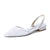 Women's Silk Satin With Lace Closed Toe Ankle Strap Flat Heel Evening Shoes