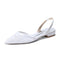 Women's Silk Satin With Lace Closed Toe Ankle Strap Flat Heel Evening Shoes
