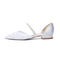 Women's Silk Satin With Lace  Ankle Strap Closed Toe Flat Heel Evening Shoes