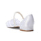 Women's Silk Satin With Lace  Ankle Strap Closed Toe Flat Heel Evening Shoes