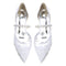 Women's Silk Satin With Lace  Ankle Strap Closed Toe Flat Heel Evening Shoes