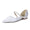 Women's Silk Satin With Lace  Ankle Strap Closed Toe Flat Heel Evening Shoes