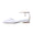 Women's Silk Satin With Lace Rhinestone Ankle Strap Closed Toe Flat Heel Evening Shoes