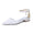 Women's Silk Satin With Lace Rhinestone Ankle Strap Closed Toe Flat Heel Evening Shoes