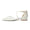 Women's Silk Satin With Lace Ankle Strap Closed Toe Flat Heel Evening Shoes