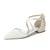 Women's Silk Satin With Lace Ankle Strap Closed Toe Flat Heel Evening Shoes