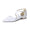 Women's Silk Satin With Lace Ankle Strap Closed Toe Flat Heel Evening Shoes