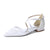 Women's Silk Satin With Lace Ankle Strap Closed Toe Flat Heel Evening Shoes