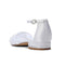 Women's Lace Silk Satin With Ankle Strap Closed Toe Flat Heel Evening Shoes