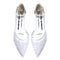 Women's Lace Silk Satin With Ankle Strap Closed Toe Flat Heel Evening Shoes