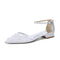 Women's Lace Silk Satin With Ankle Strap Closed Toe Flat Heel Evening Shoes